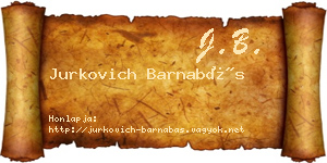 Jurkovich Barnabás névjegykártya