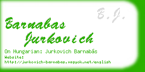 barnabas jurkovich business card